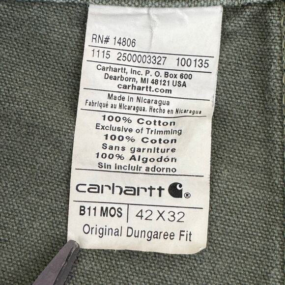 Carhartt Pants Men's 42x32 (Act 40x30) B11 MOS Dungaree Carpenter Canvas Read - Picture 4 of 10